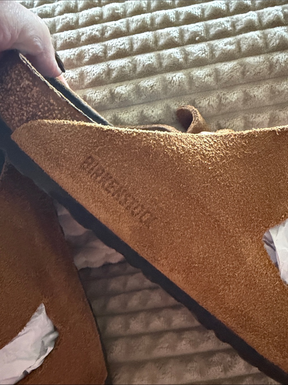 Birkenstock Suede Two-Buckle Slide Sandals in Brown - Picture 11 of 13